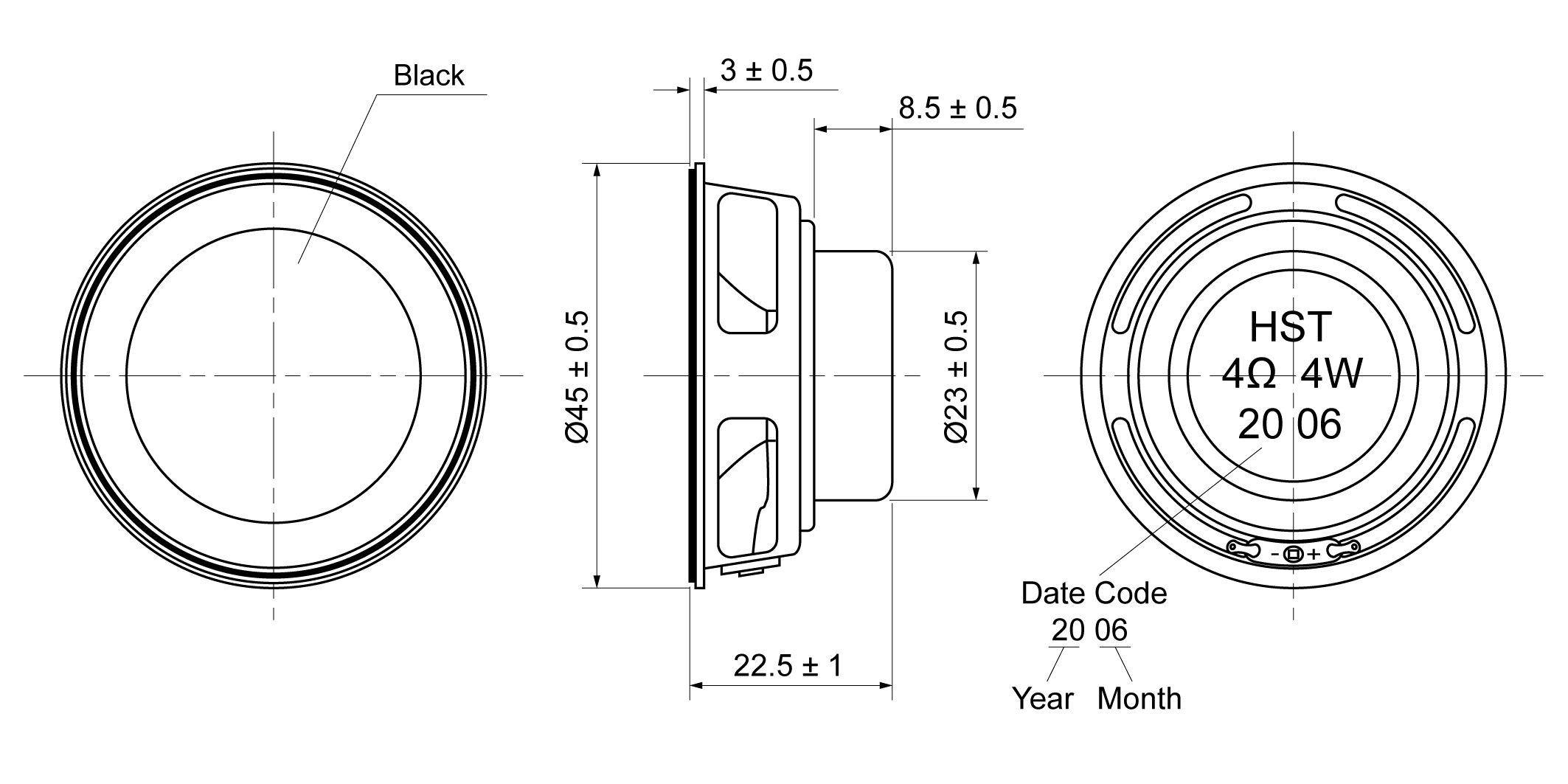 MIU45R-22H4.0W4 Mechanical Drawing